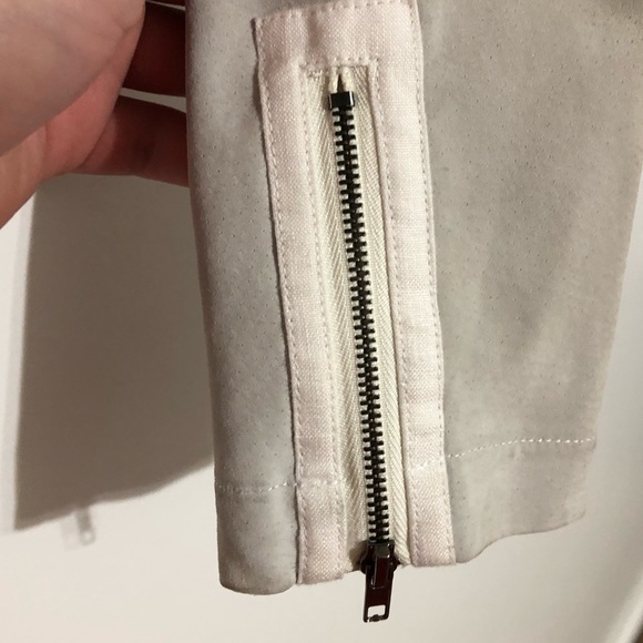 ecru Jackets & Coats Ecru Suede And Linen Bomber Jacket Poshmark